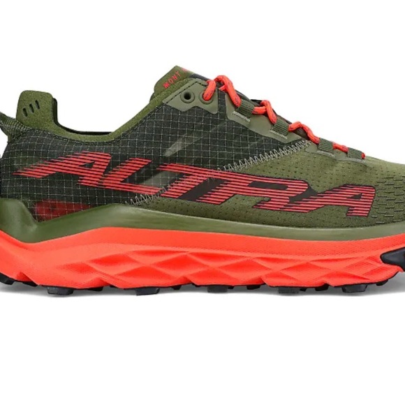 Altra Mont Blanc Men\'s Olive Green Trail Shoe Bright Orange Sneakers Size 12 main image 8